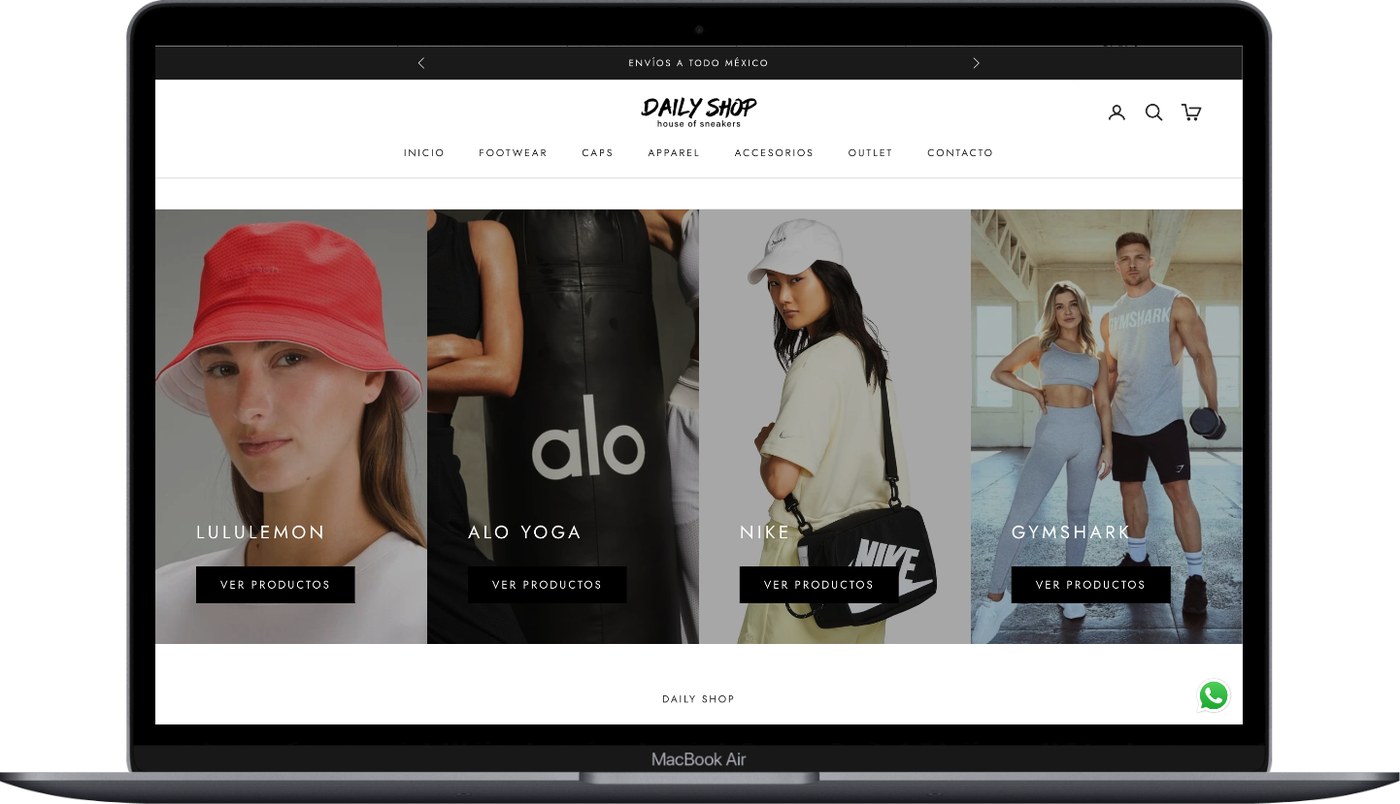 Tienda en línea de Daily Shop en laptop